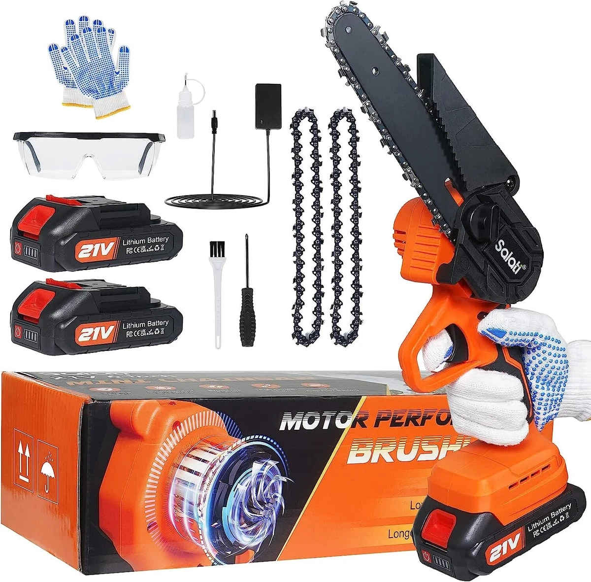 Mini Chainsaw Cordless 6 inch Salati Cordless Electric Chainsaw