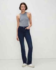 7 For All Mankind Bootcut Jeans Womens Size 31 Denim Mid Rise Flap Pockets Dark