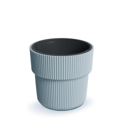 Milly runder Blumentopf DBMIR300 Hellgrau mit geriffeltem Einsatz