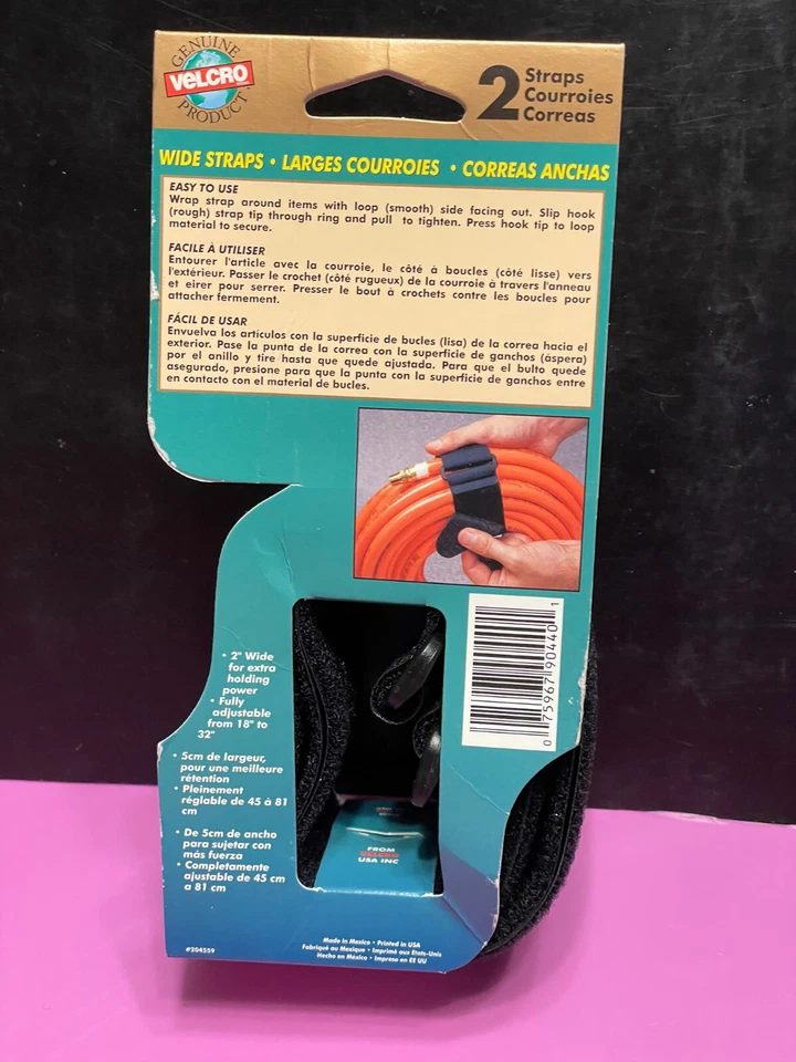 Velstrap 2 Wide Straps 36"x2" Adjustable Hook & Loop – New Sealed - Image 2 of 3
