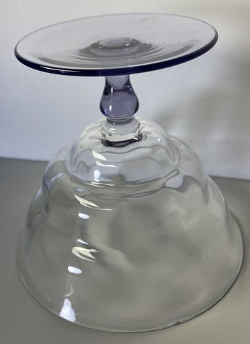 A Pair Of 2 Vintage Dessert Sundae Glasses Lilac Purple Stem - Picture 7 of 8