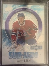 Owen Beck Rookie   2023-24 Ud Ice Hockey Sub-zero Sz-58  395/799