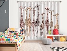 3D Cartoon Giraffe ZHUA1625 Photo Curtain Window Blockout Fabric Amy 2023