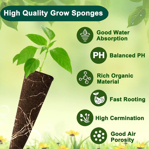 50 Pack Grow Sponges Seed Pods Kit for AeroGarden Plant Seed Starters Sponges - Picture 3 of 6