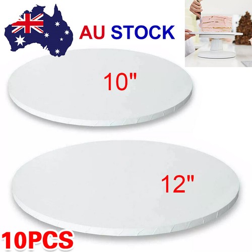 10" 12" Inch Masonite Cake Board 5mm White Round 10Pcs Wedding Favour Cake Boxes