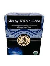 Buddha Teas Sleepy Temple Blend Organic Tea Herbal Soothing Calming 18 bgs 02/26
