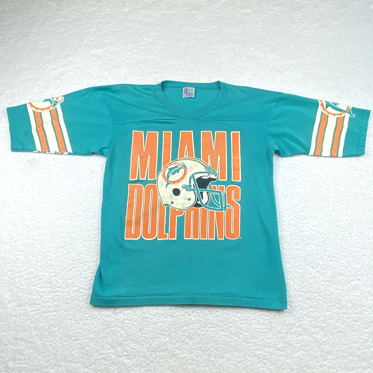 Vintage Miami Dolphins Shirt Adult Medium Teal NFL Football Jersey
