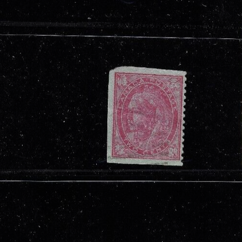 CANADA #68 ERROR ON POSTCARD CUT OUT COLOR RED WITH PERFORATION ON ONE SIDE ???? - Picture 1 of 1