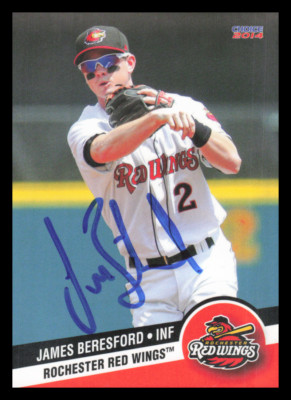 2014 Rochester Red Wings JAMES BERESFORD Signed Card autograph auto twins AUSTRA