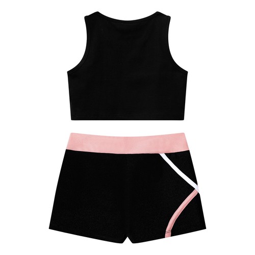 Kids Girls Suit Workout Set Performance Outfits 2 Piece Sportwear Athletic Gym - Picture 41 of 54