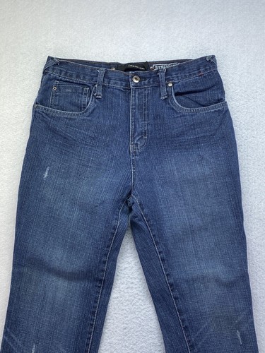 Calvin Klein Youth Boys Size 18 Dark Wash Distressed Flap Pocket Straight Jeans - Picture 2 of 9