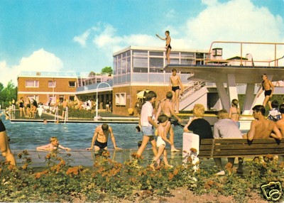 AK, Tönning Eider, Meerwasserschwimmbad, belebt, um 1962