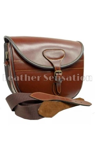 Bolsa de cartucho de cuero genuino de lujo para tiro caza escopeta bolsa de arcilla 100-125 - Imagen 5 de 8