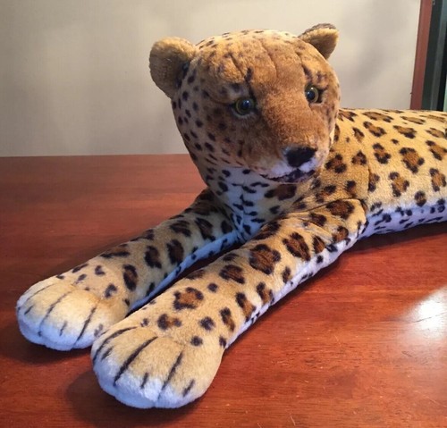 Vintage Big Cat Leopard Life Size Wild 40” Plush realistic Tiger King Cosplay - 第 4/12 張圖片