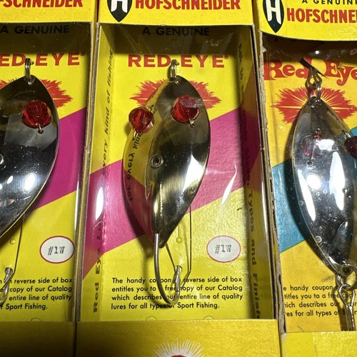 Esche vintage Hofscheider occhi rossi Wiggler 1/2 dozzina #1W + #1R 6 pezzi. - Foto 8 di 12