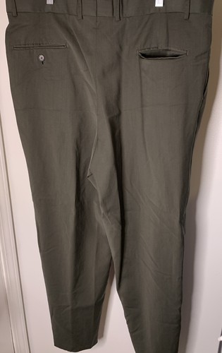 Oleg Cassini Gold Men’s 2 Piece Suit Sz 44R 100% Wool Dk Green - Picture 4 of 9