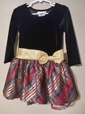 Bonnie Jean Girl's 3T Christmas Velvet Bodice Holiday Dress