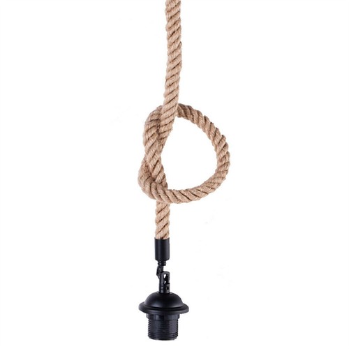 E27 Halter Vintage Retro Hanfseil Pendelleuchte Deckenleuchte Dicor Seil 0,5M/1M/2M - Bild 10 von 17
