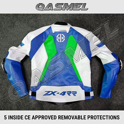 Kawasaki Ninja ZX-4RR Motorcycle Fluorescent Green Cowhide Leather