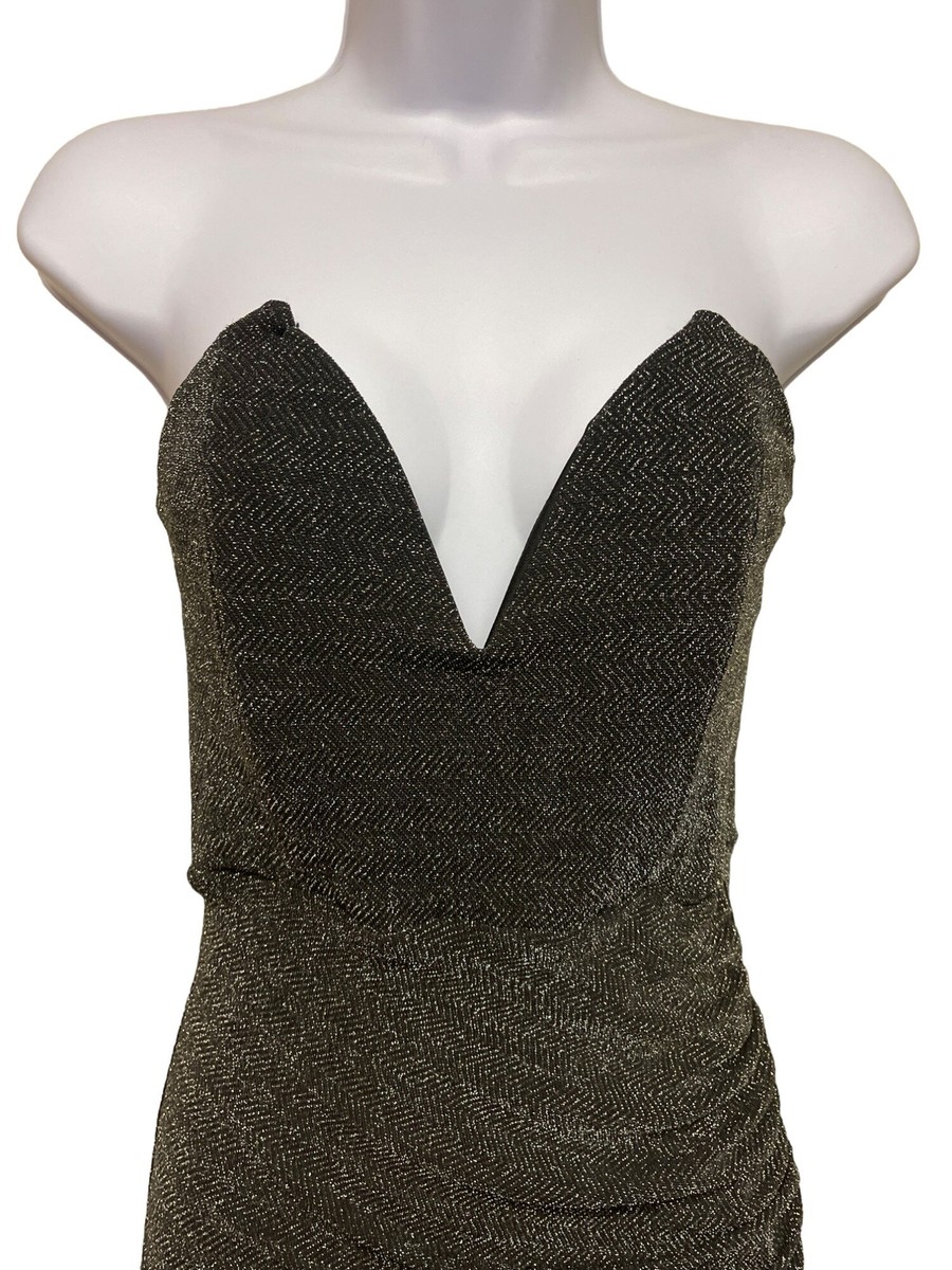 AKIRA Black Metallic Sleeveless Bodycon Cocktail Party Dress Women's Size  Medium | eBay