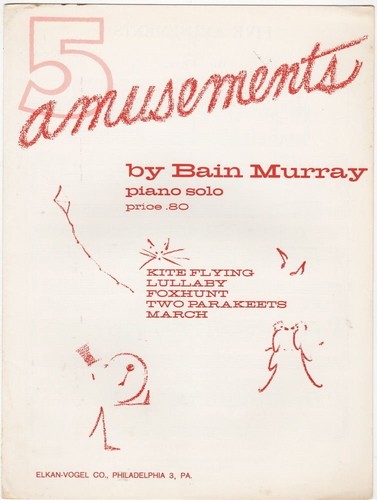5 Amusements   Piano Solo, 1964 vintage sheet music