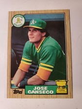 1987 Topps Jose Cansend A'S RC #620 ( RARE RED LINE ON RIGHT SIDE OF CARD )RARE