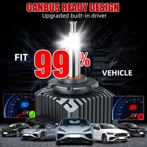 360° 4 Side D3S D3R LED Headlight Bulbs 6000K White HID Xenon Conversion Kit - Picture 6 of 13