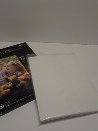 Papel fotográfico diario HP brillante 8 1/2 x 11, 47 hojas/paquete CAJA ABIERTA estacionario - Imagen 5 de 8