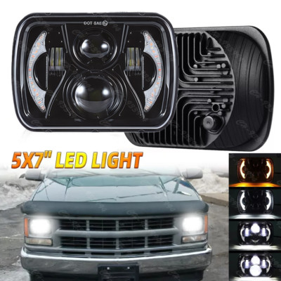 For Chevy C1500 C2500 C3500 Suburban Pickup 7x6'' Led Headlight HI-Lo H4 DRL