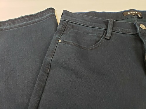 DKNY Womens Jeans Dark Blue 30x28 Factory Distressed Frayed Hem New - Picture 8 of 12