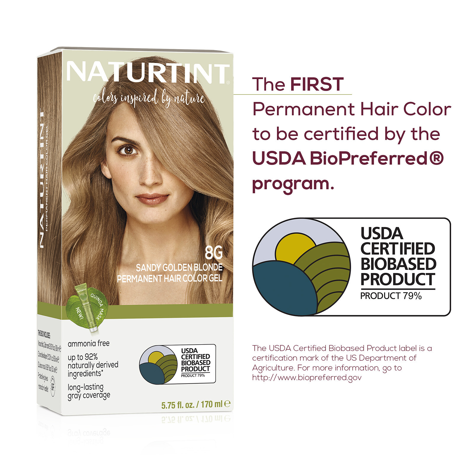 Naturtint Permanent Hair Color - 8G Sandy Golden Blonde 5.07 Fl Oz (Pack of 1)