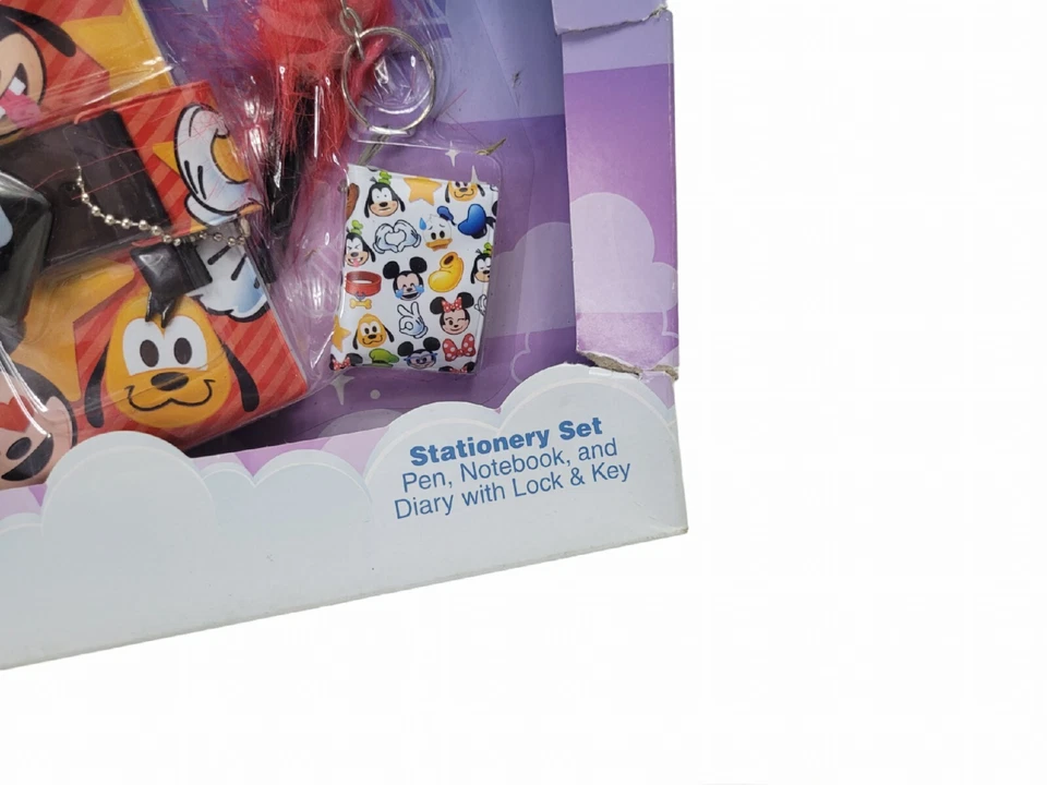 Disney Emoji Stationary Set Diary w/ Lock, Pen & Notebook 2016 Damaged Box - Image 4 of 4
