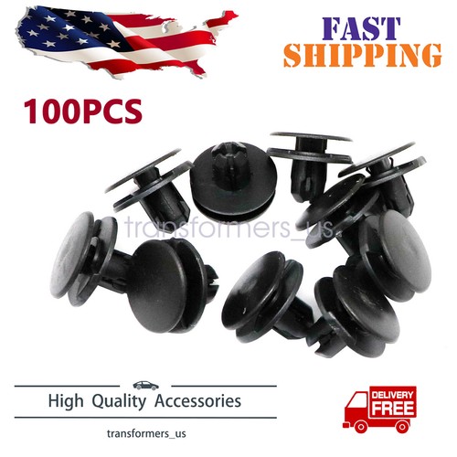 NEW 100 Pcs Fender Push Type Retainer Clips Fit for Honda Acura 91501-TRO-003 - 第 1/1 張圖片