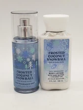 Bath & Body Works Travel size Frosted Coconut Snowball Set Mist and Body Lotion