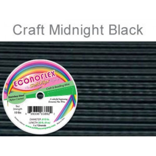 Econoflex Draht von Soft Flex 0,014 Zoll Länge 30 Fuß, 7 Stränge, 0,35 mm - FT131 SCHWARZ - Bild 1 von 1