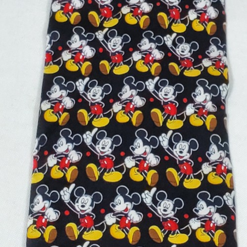 Mickey Unlimited Mens Silk Neck Tie Mickey Mouse Black All Over Graphics Novelty - Picture 7 of 12