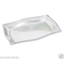 PLASTIC CLEAR PLATES - DESSERT-SIDE-SERVING PLATTERS - PLATES PARTY BBQ GARDEN