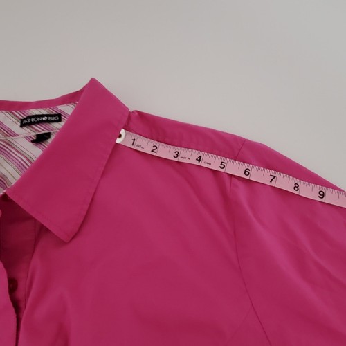 Fashion Bug Size 3XL Pink Button-Up Blouse Top Shirt 3/4 Sleeve - Picture 10 of 10