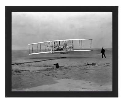 WRIGHT BROTHERS FIRST HEAVIER THAN AIR FLIGHTKITTY HAWK 1903 8X10 FRAMED PHOTO