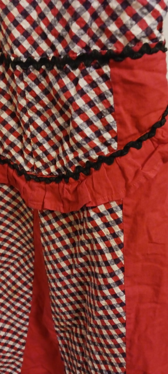 60s blue and red plaid apron｜エプロン・三角巾 60s blue and red