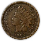 1907 Indian Head Cent Choice Extremely Fine XF+ Coin #6616