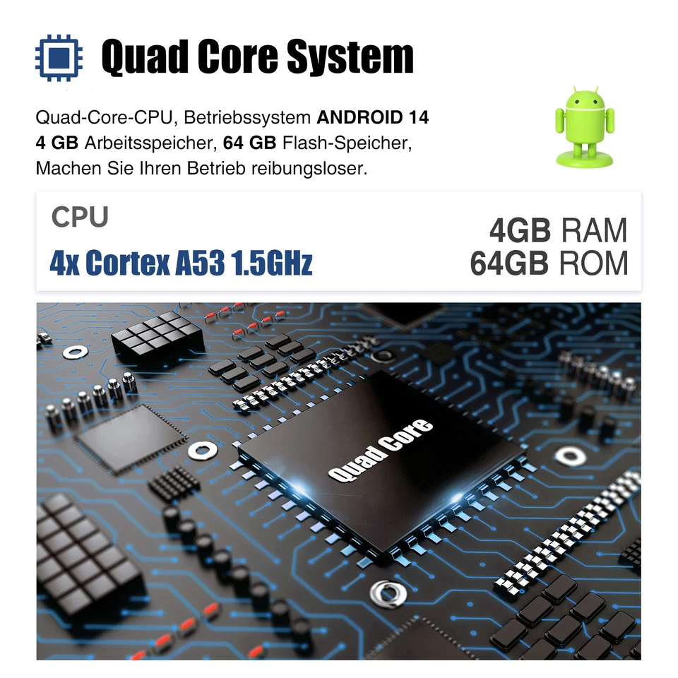 4+64G DAB+ Autoradio Android 14 Carplay GPS NAVI RDS Bluetooth +Mik Kamera 2 DIN - Bild 4 von 4