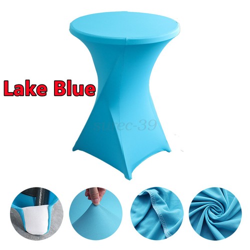 2025 Stretch Cocktail Round Table Cloth Cover Bar Spandex Wedding Party Decor - Picture 31 of 43