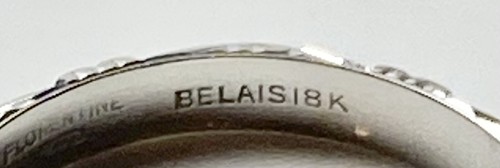 BELAIS 18K ART DECO FLORENTINE WEDDING BAND RING 3.40 MM FLORAL ANTIQUE VINTAGE - Picture 4 of 7