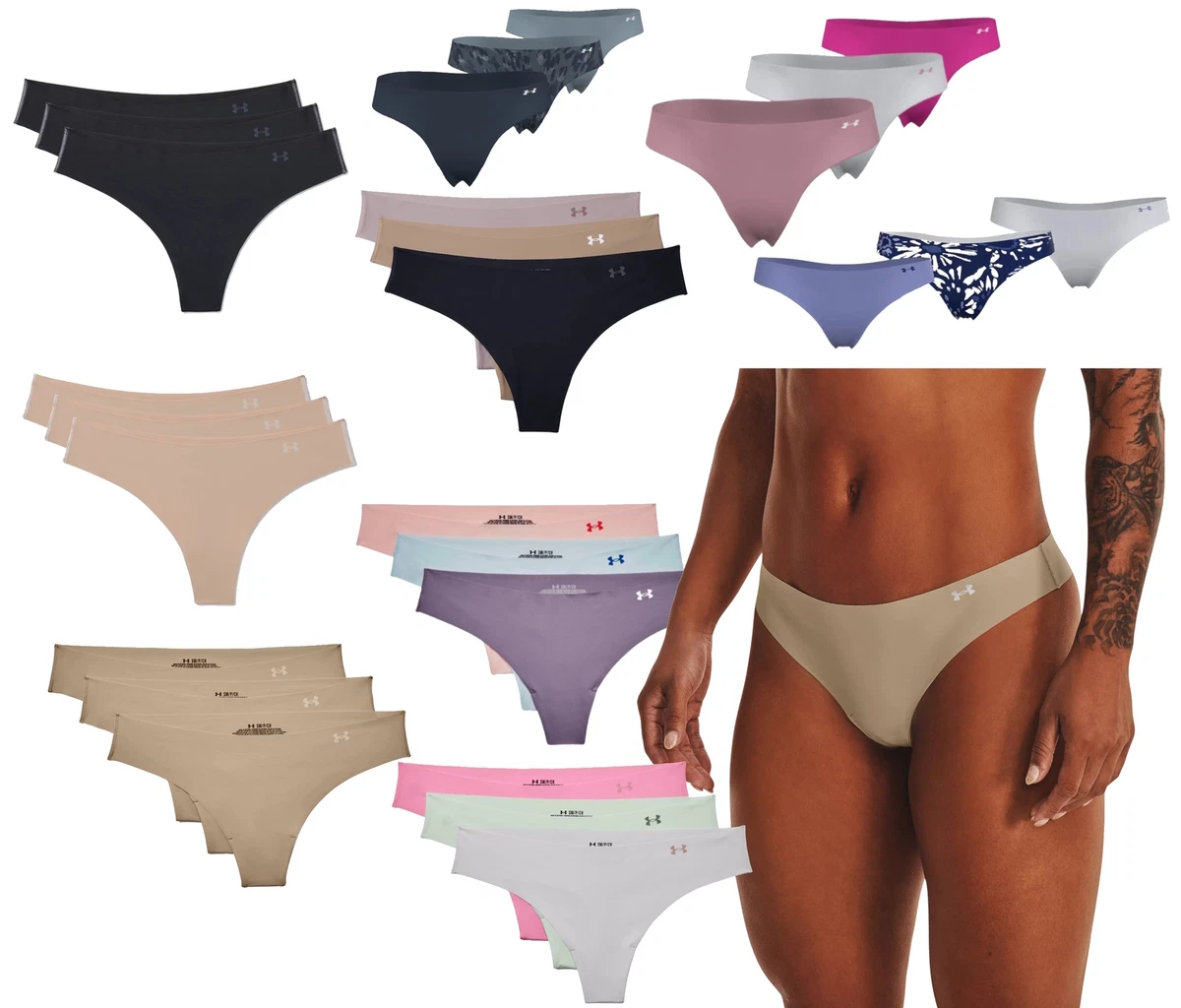 Under Armour Womens Thong Printed Underwear 3-Pack : : Clothing,  Shoes & Accessories