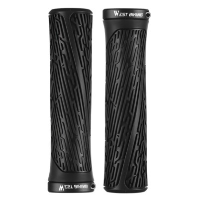 West Biking Soft Lock On MTB Mountain Bike Bicycle Rubber Handlebar Grips Black