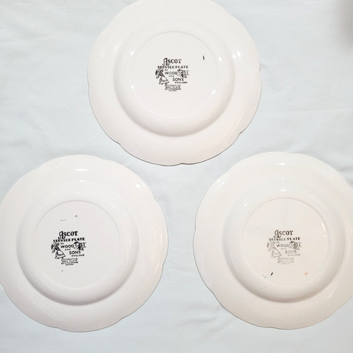 "3 platos decorativos vintage de servicio Ascot de 10,5"" de Wood & Sons England Cottage" - Imagen 5 de 8