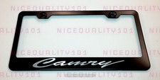 Camry Script Stainless Steel Black Finished License Plate Frame Holder Rust Free