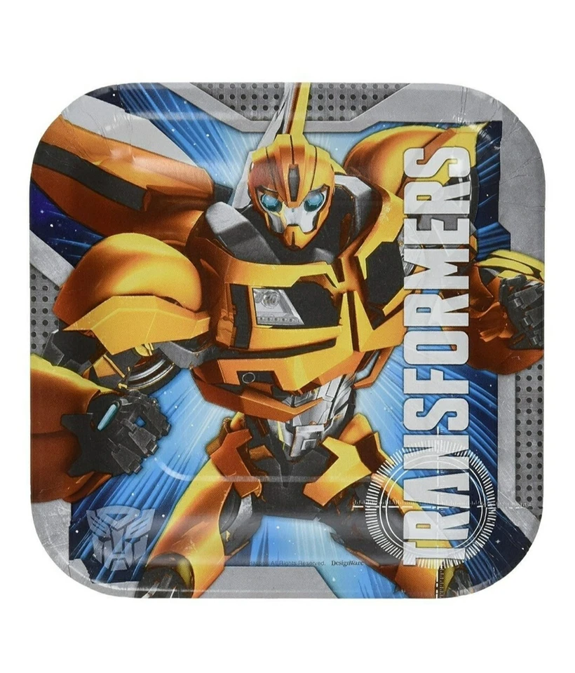 Новые тарелки для вечеринки на день рождения Transformers упаковка 7 в 8 бумажная посуда детский десерт  - Изображение 3 из 4