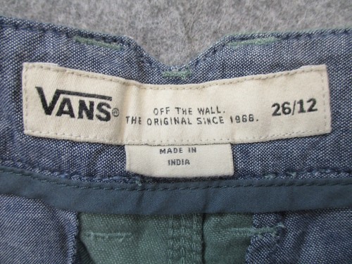 Vans Shorts Boys 26 Green Chino Straight Leg Skater Youth Casual 12 9" - Picture 2 of 7